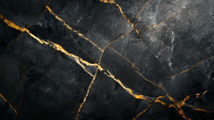 Obraz premium Black and Gold Marble Background, Luxurious and Elegant Design Element