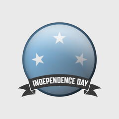 Micronesia Round Independence Day Badge