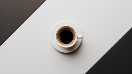 Cup of Coffee on White Table, A Simple and Refreshing Start to the Morning