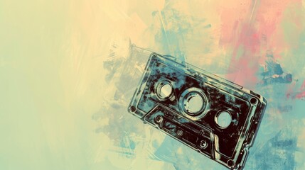 Retro Cassette Tape on Vintage Background - Nostalgic Music Concept