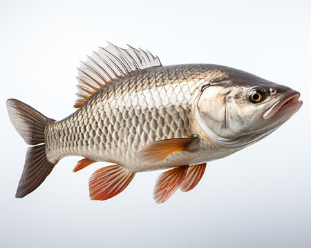 Fresh barramundi fish isolated on a white background, sea bass fish