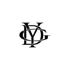 dyg initial letter monogram logo design