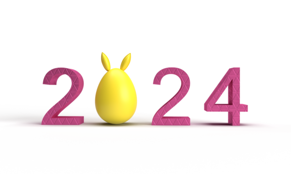 2024 number text calendar violet purple color easter egg yellow april march month happy new year christmas spring time ear bunny food celebration festival paint christianity happy easter egg organic