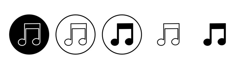 Music icon set. note music icon vector. tone icon