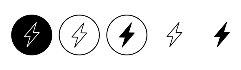 Lightning icon set. electric icon vector. power icon. energy sign - obrazy, fototapety, plakaty