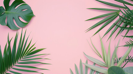 Plants with a pink background provide ample space for textual content in a lifestyle fashion banner Background