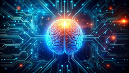 artificial intelligence technology brain background illustration 