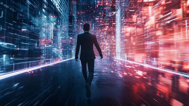 Man in virtual reality