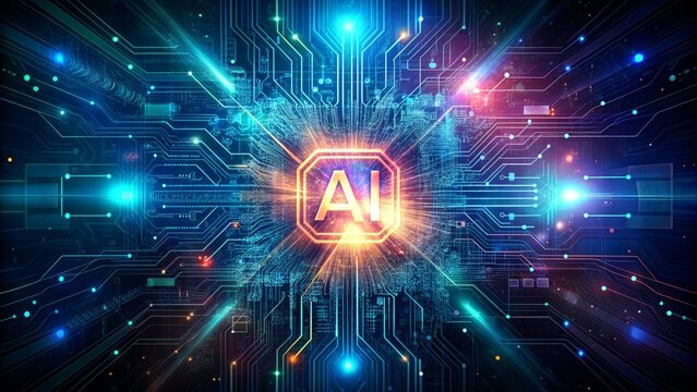 artificial intelligence technology AI chip background illustration 