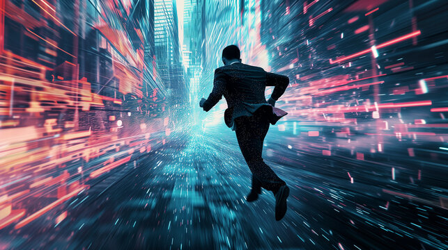 Man in virtual reality