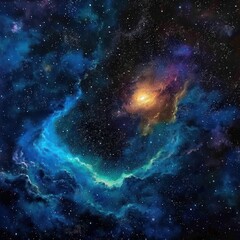 Obraz premium The beauty of sparkling colorful nebulae in deep space is formed from low density dust and clouds, good for use for science, insight, web, advertising, blogs etc. Generative ai