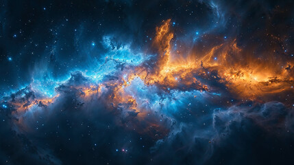 A stellar nursery is cradled within the galactic flames, a birthplace of stars set against the cosmos. © Constantine Art