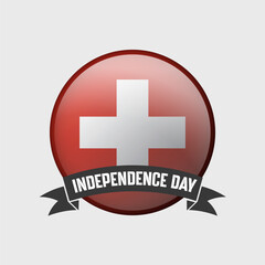 Switzerland Round Independence Day Badge