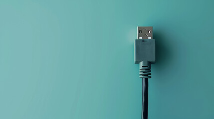 Close Up of USB Cable Attached to Wall