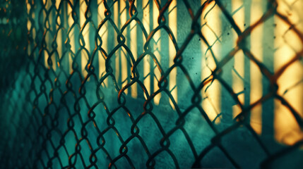Close Up of Chain Link Fence - Powered by Adobe