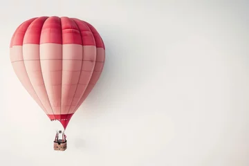 Foto op Canvas Hot air balloon isolated on a white background. 3d illustration. © GoldenART