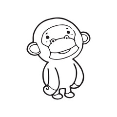 gorilla doodle vector illustration isolated on white background