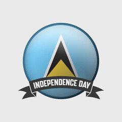 Saint Lucia Round Independence Day Badge