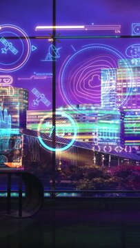 Infographics about computerization and networks. 3D render