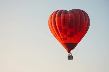 Hot air balloon flying in the blue sky. 3d illustration.