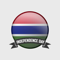 Obraz premium Gambia Round Independence Day Badge