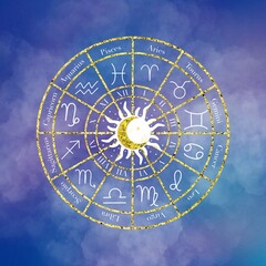 Horoscope zodiac wheel background