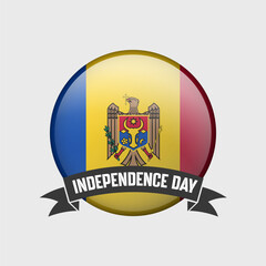 Moldova Round Independence Day Badge