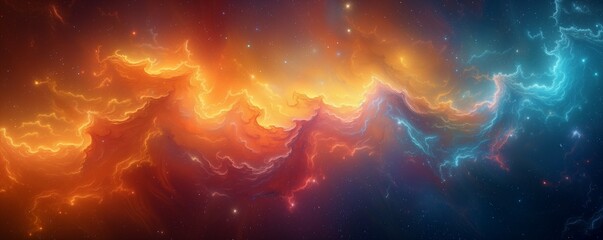 Abstract cosmos space background, with vibrant colors and intricate elements