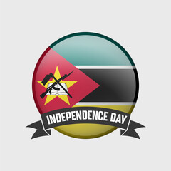 Obraz premium Mozambique Round Independence Day Badge
