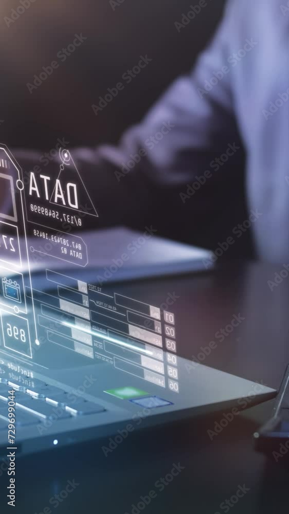 Poster data analysis and virtual projection of animated infographics.
