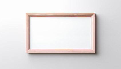 Obraz premium Minimalist wooden frame mockup on a white wall
