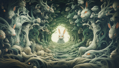 rabbit hole - obrazy, fototapety, plakaty