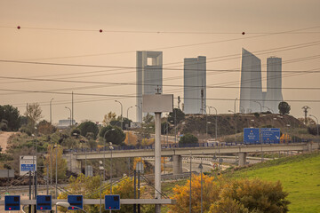 Fototapeta na wymiar Access highways to the northern area of Madrid