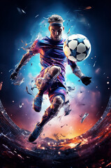 Fototapeta premium abstract soccer player