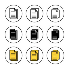Document icon set vector. Paper sign and symbol. File Icon