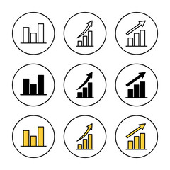 Fototapeta premium Growing graph Icon vector. Chart sign and symbol. diagram icon