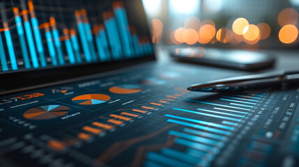 Business audit stock financial finance management on analysis data strategy with graph accounting marketing or report chart economy investment research profit concept.data, audit, graph, analysis.