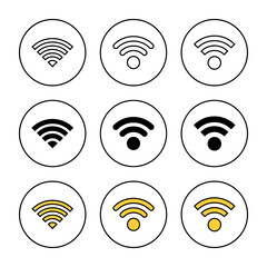 Wifi icon set vector. signal sign and symbol. Wireless  icon
