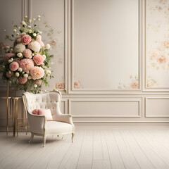 vintage room with flowers 