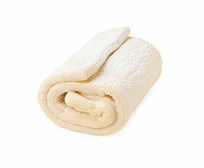 Fototapeta na wymiar Raw puff pastry dough isolated on white