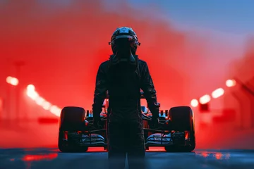 Foto op Aluminium Formula 1 pilot, standing in front of a F1 car. © Noize