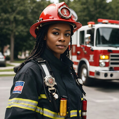 Brave Female Fire Rescuer