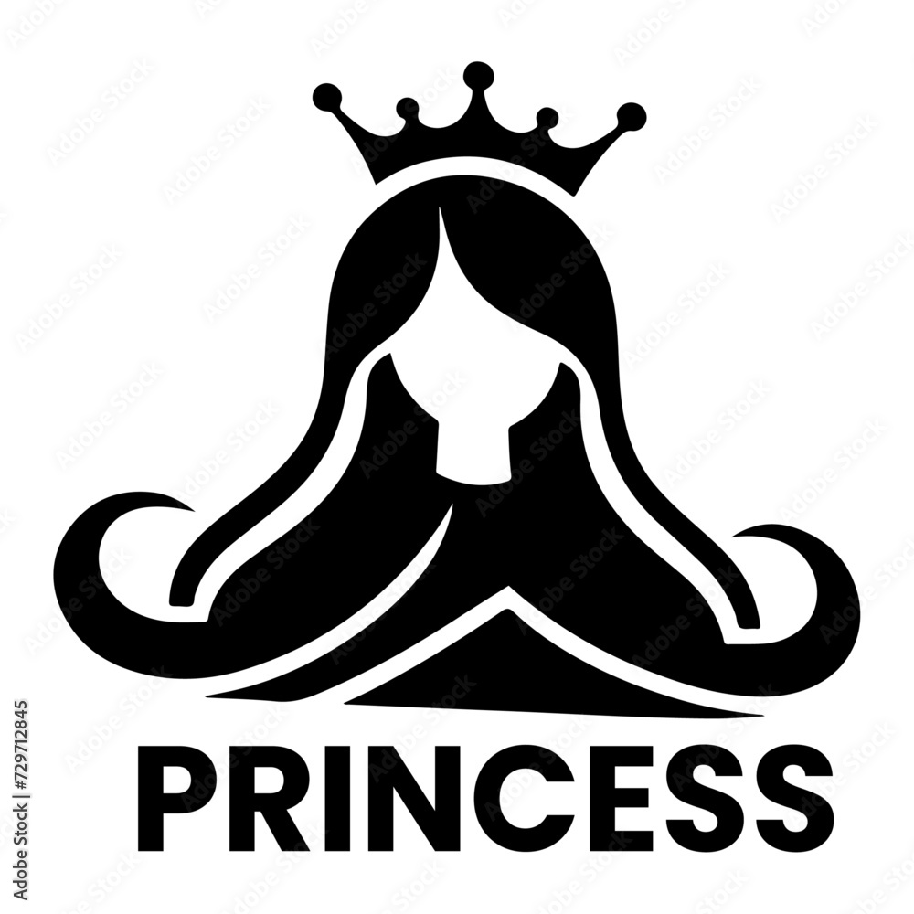 Canvas Prints minimal princes brand logo concept, clipart, symbol, black color silhouette