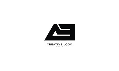 AB AE Abstract initial monogram letter alphabet logo design