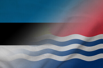 Fototapeta premium Estonia and Kiribati government flag transborder contract KIR EST