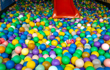 colorful balls in the children's playground which are always children's favorites