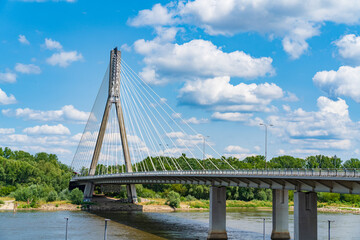 Swietokrzyski Bridge over the Vistula river in Warsaw, Poland