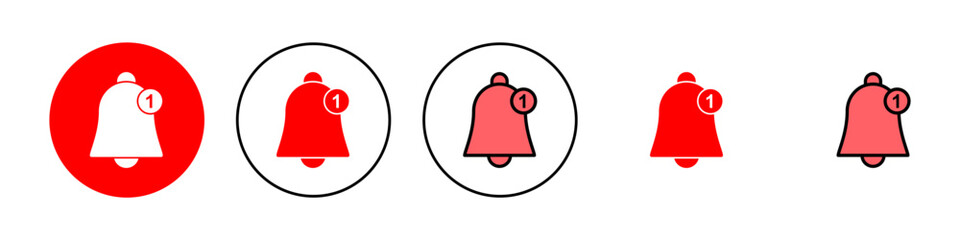 Bell Icon set illustration. Notification sign and symbol for web site design