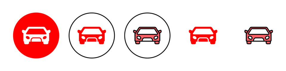 Car icon set illustration. car sign and symbol. small sedan - obrazy, fototapety, plakaty