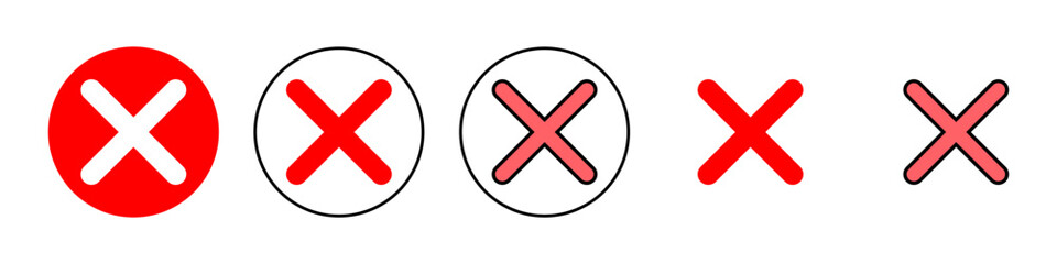 Close icon set illustration. Delete sign and symbol. cross sign